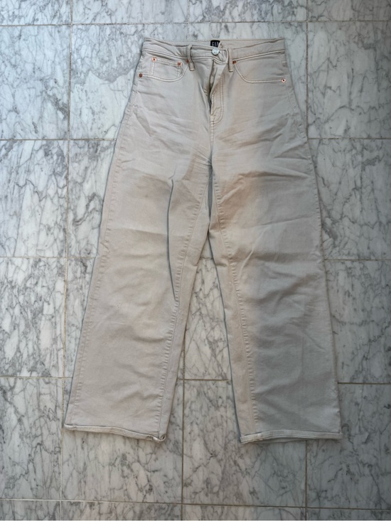 GAP Denim - GAP Cream High Rise Wide Leg Jeans